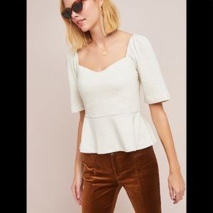Anthropologie cropped peplum top